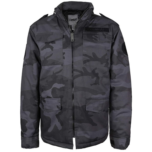 Etecredpow Men Camo Outerwear Hoodie Cotton-Padded Jacket Parkas Coats 